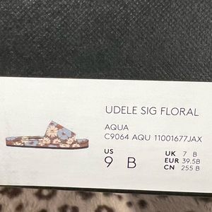 Coach udele blue floral slides